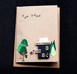 New Home - large black house - Handcrafted New Home Card - dr18-0024
